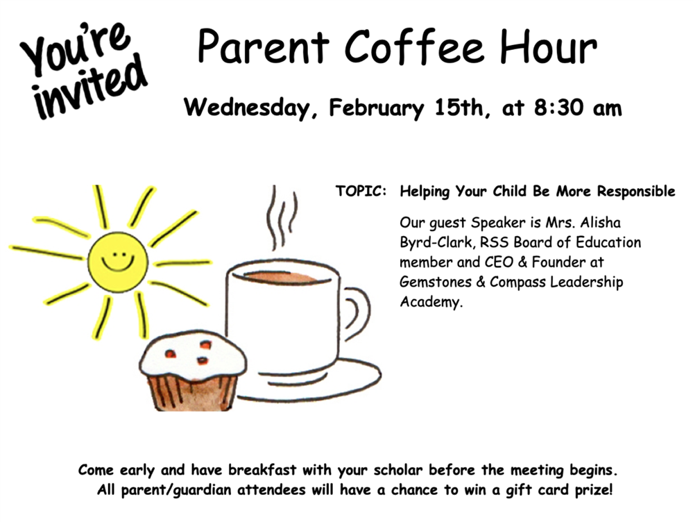  Parent Coffee Hour Flyer for February 2023
